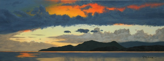 English Bay Sunset - 18x48   $2,800